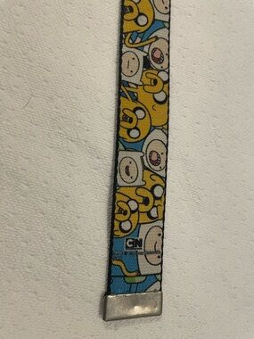 Cartoon Network Adventure Time belt Yellow & Blue silver color buckle waist 40.5
